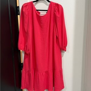 DKNY Bold Pinkish-Red Dress